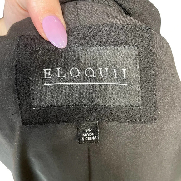 Eloquii Long Essential‎ Blazer in Black Plus Size 14 - Picture 8 of 10